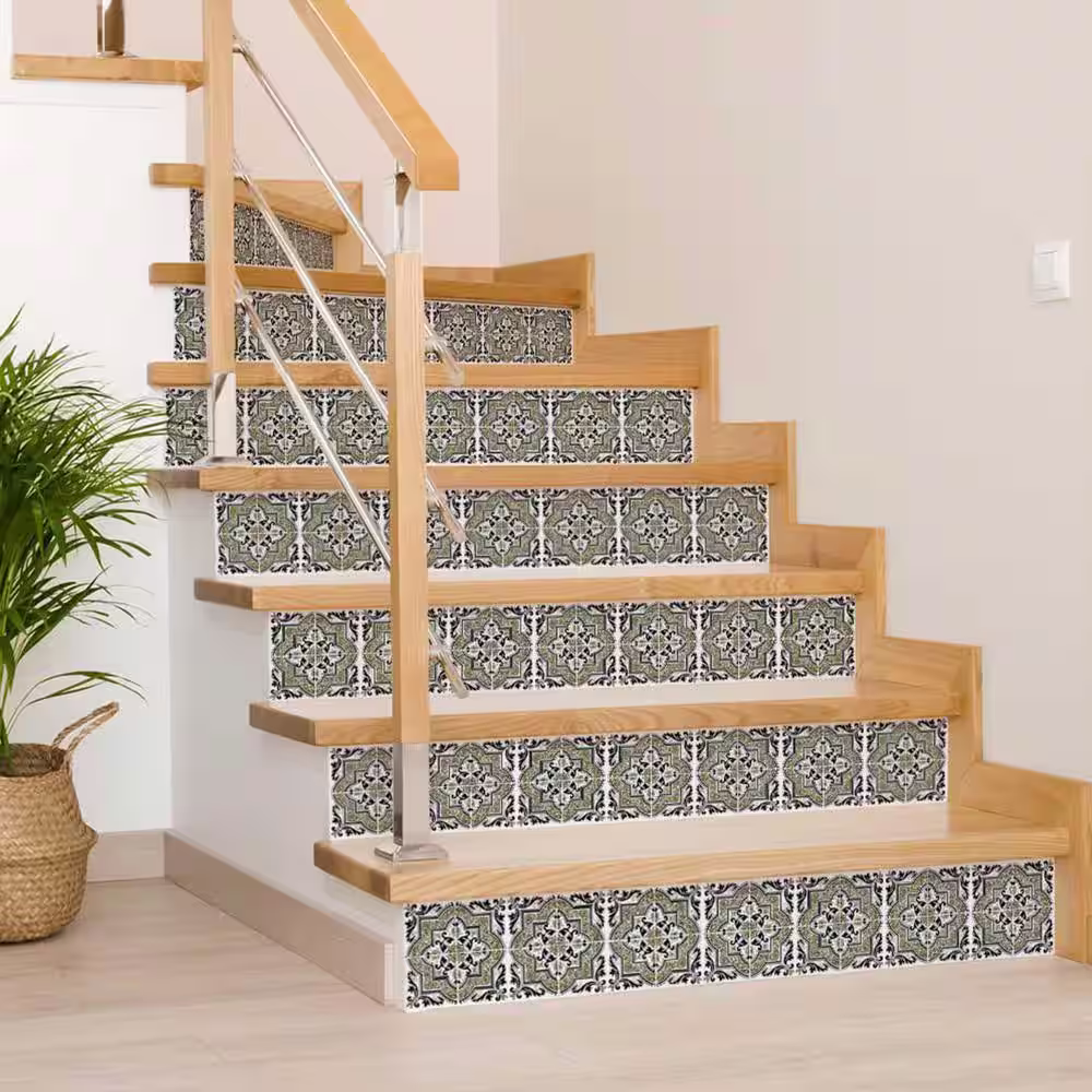 None Black/Green H30 12 in. x 12 in.Vinyl Peel and Stick Tile (24 Tiles, 24 sq.ft./pack)