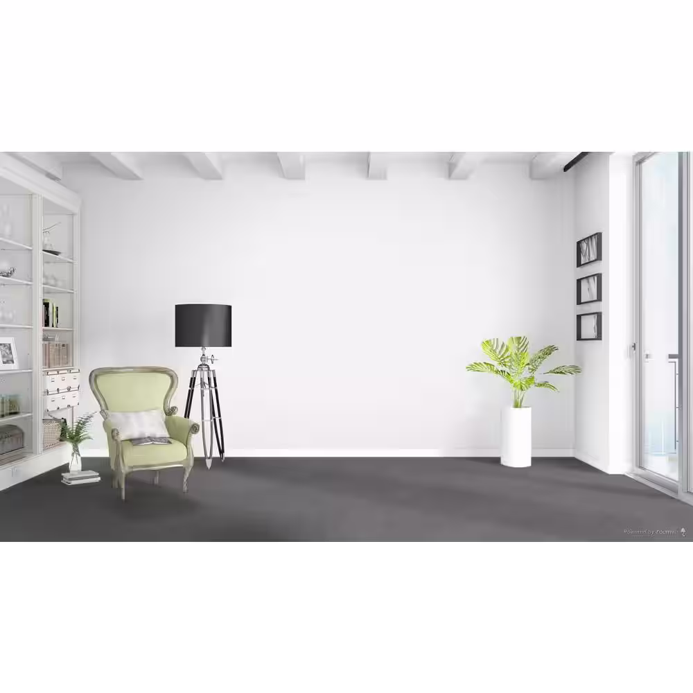 Home Decorators Collection Moonlight  - Reflection - Gray 32 oz. SD Polyester Texture Installed Carpet