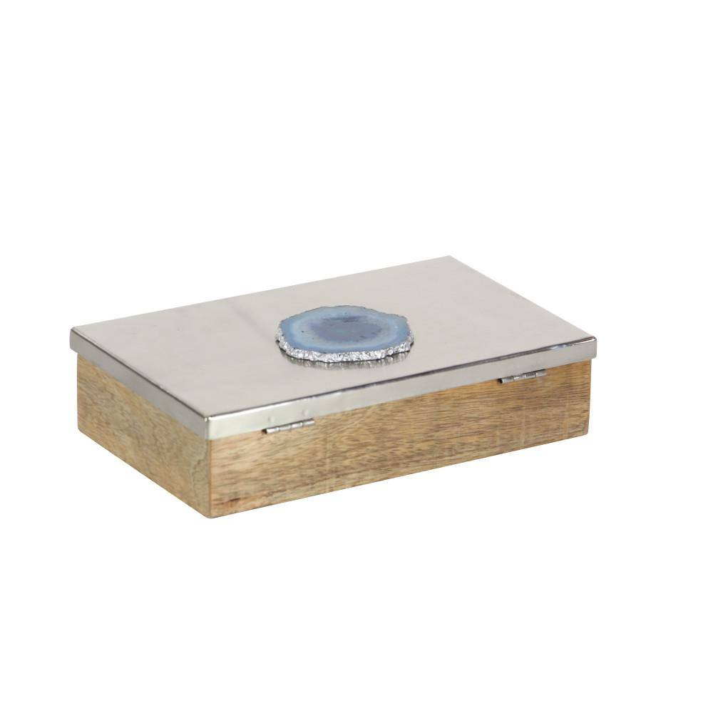 Litton Lane Silver Wood Coastal Decorative Box