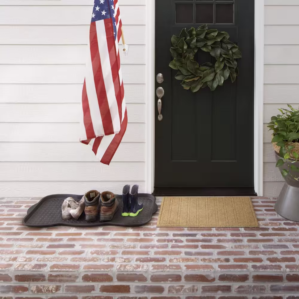 Mohawk Home Boot Tray Black 19 in. x 39.5 in. Boot Tray Mat