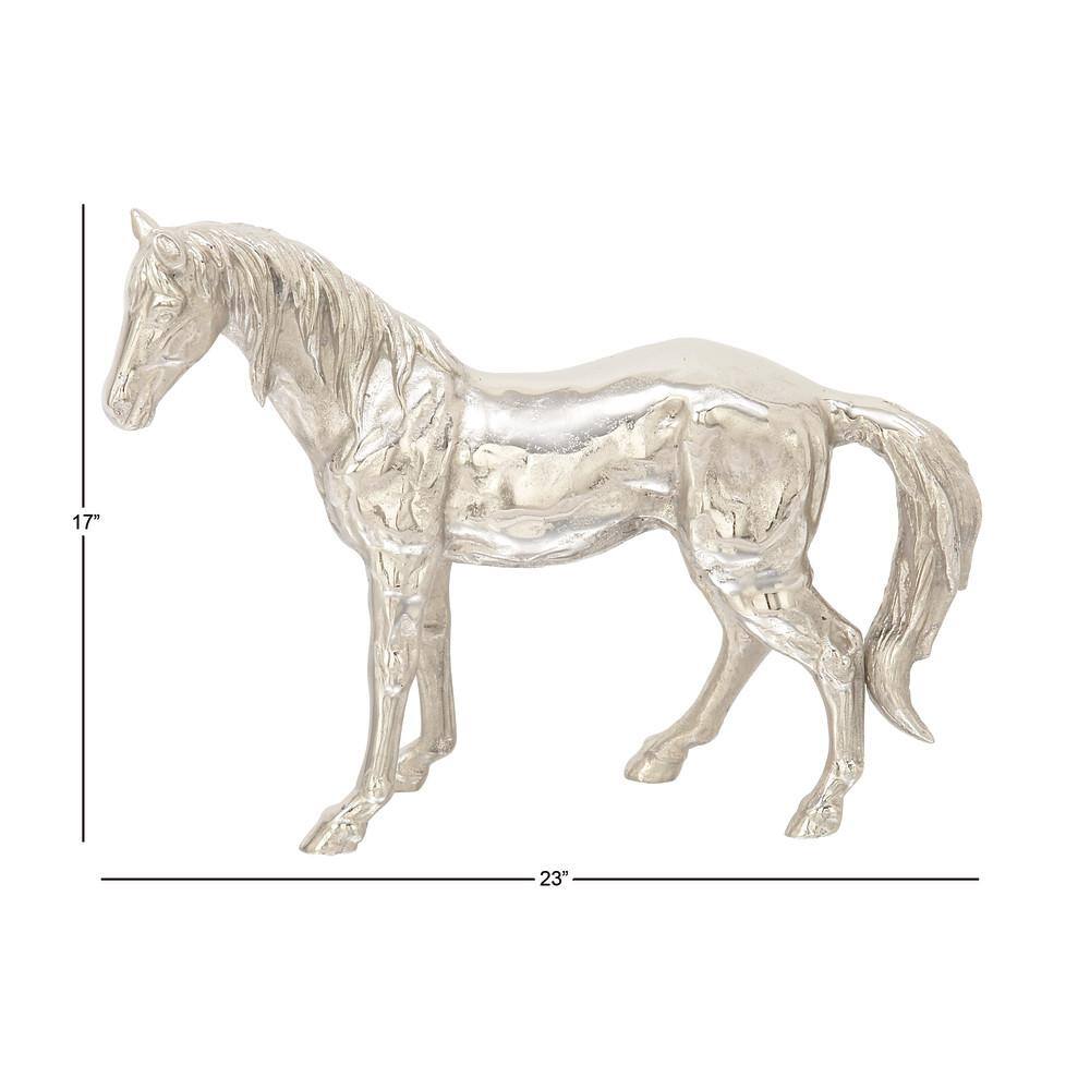 Litton Lane Silver Aluminum Horse Sculpture
