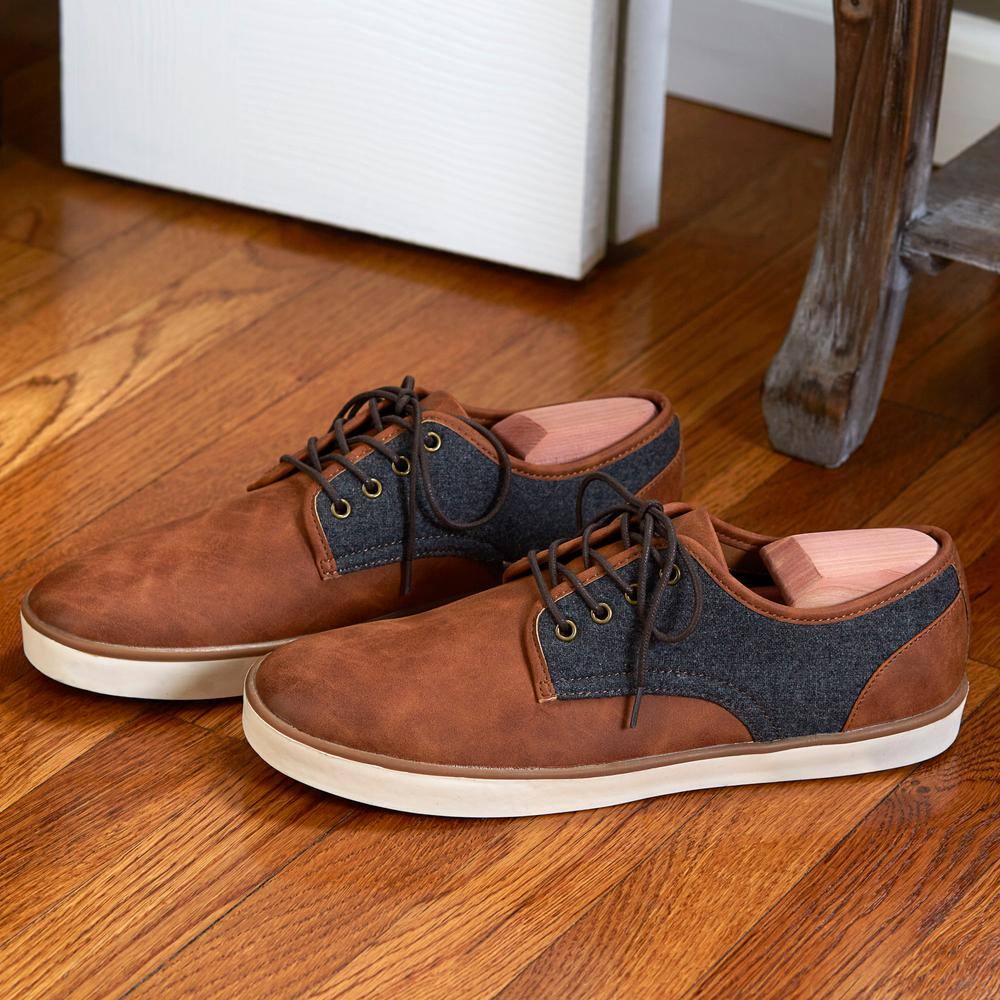 HOUSEHOLD ESSENTIALS Men's Cedar Wood Shoe Trees, Natural/Brown (2-Pack)