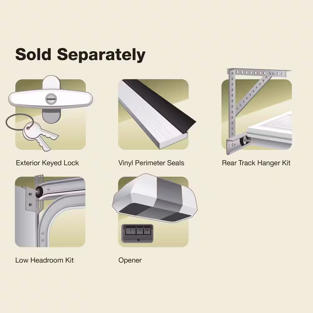 Clopay Gallery Steel 9 ft. x 7 ft. 18.4 R-Value Insulated Solid White Garage Door
