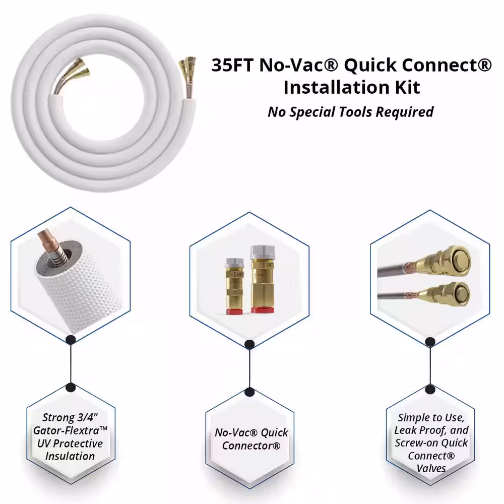 MRCOOL DIY Universal 4-Ton 48000 BTU 18 SEER Split System AC with 50 ft. NoVac Install Kit 208/230-V