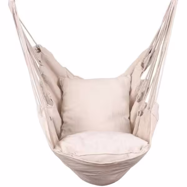 None 3.2 ft. Hammocks Hanging Rope Hammock Chair with 2 Seat Cushions and Carrying Bag