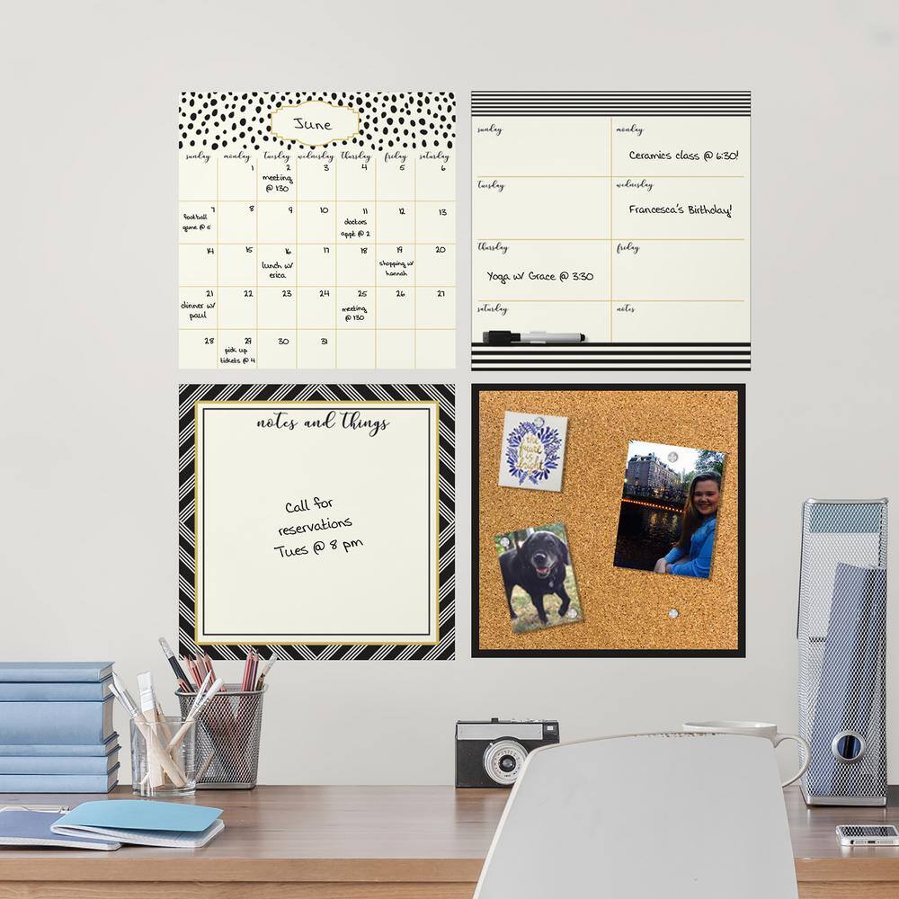 WallPOPs 26 in. x 26 in. Noir Gold Organization Kit Wall Decal
