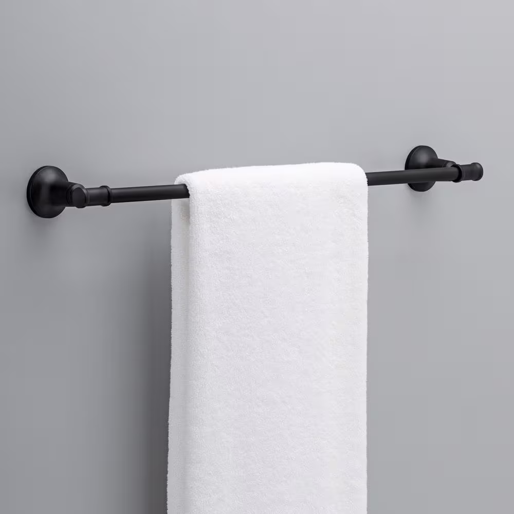Delta Chamberlain 24 in. Wall Mount Towel Bar Bath Hardware Accessory in Matte Black