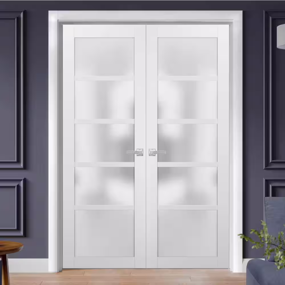 Sartodoors 48 in. x 80 in. Single Panel White Finished Pine Wood Interior Door Slab with Hardware