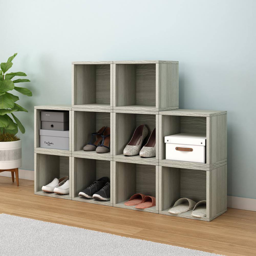 Way Basics 12.6 in. H x 13.4 in. W x 11.2 in D London Grey zBoard Paperboard Single Stackable Open Cube Organizer