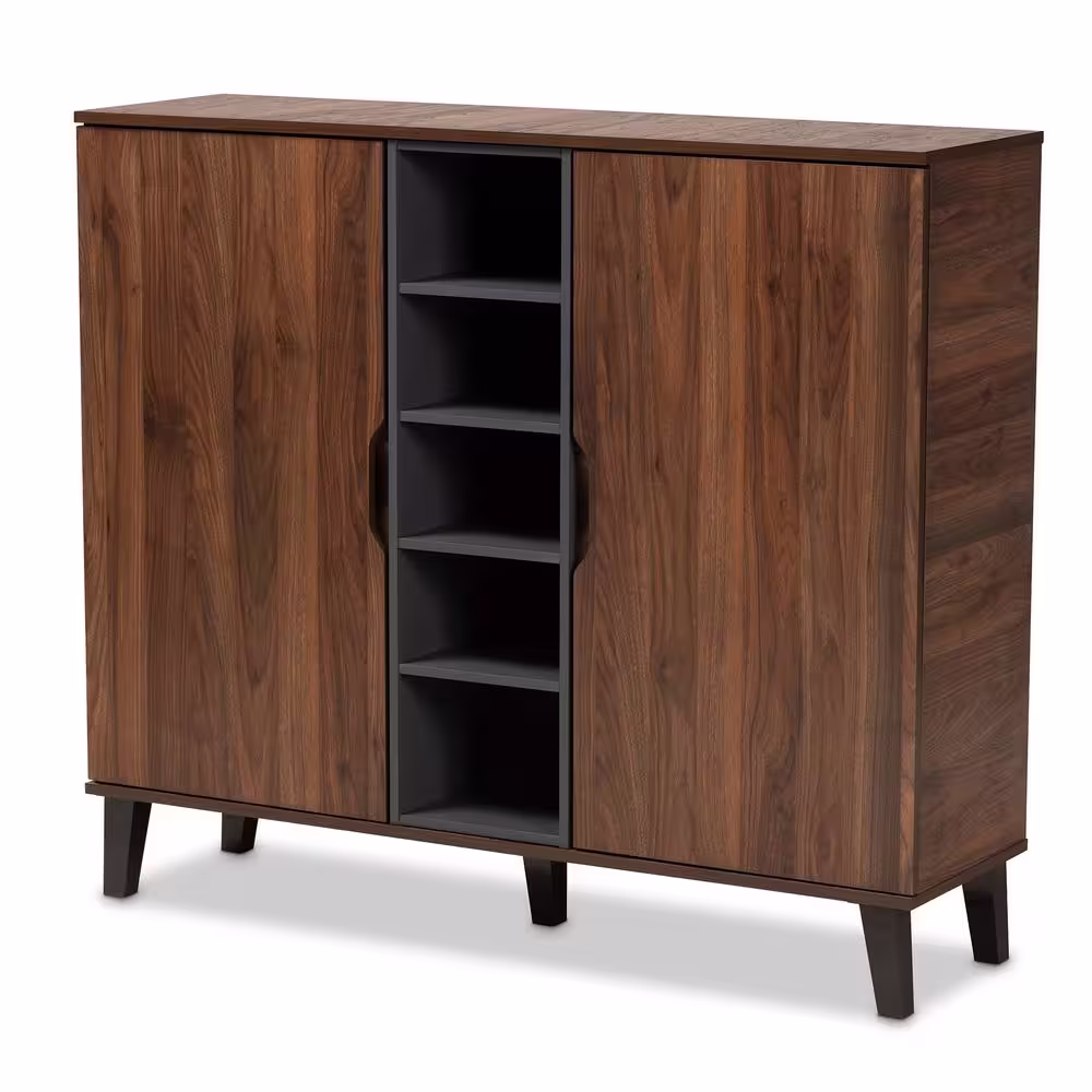 Baxton Studio 40.9 in. H x 47.2 in. W Assorted Colors Particle Board Shoe Storage Cabinet