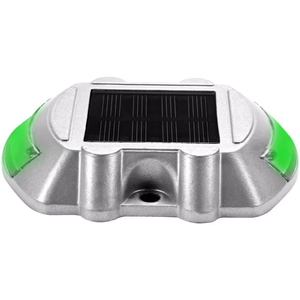 VEVOR Solar Deck Lights 8-Pack Outdoor Waterproof Wireless 6 LEDs Dock Lighting with Screw for Deck Path Garden Walkway, Green