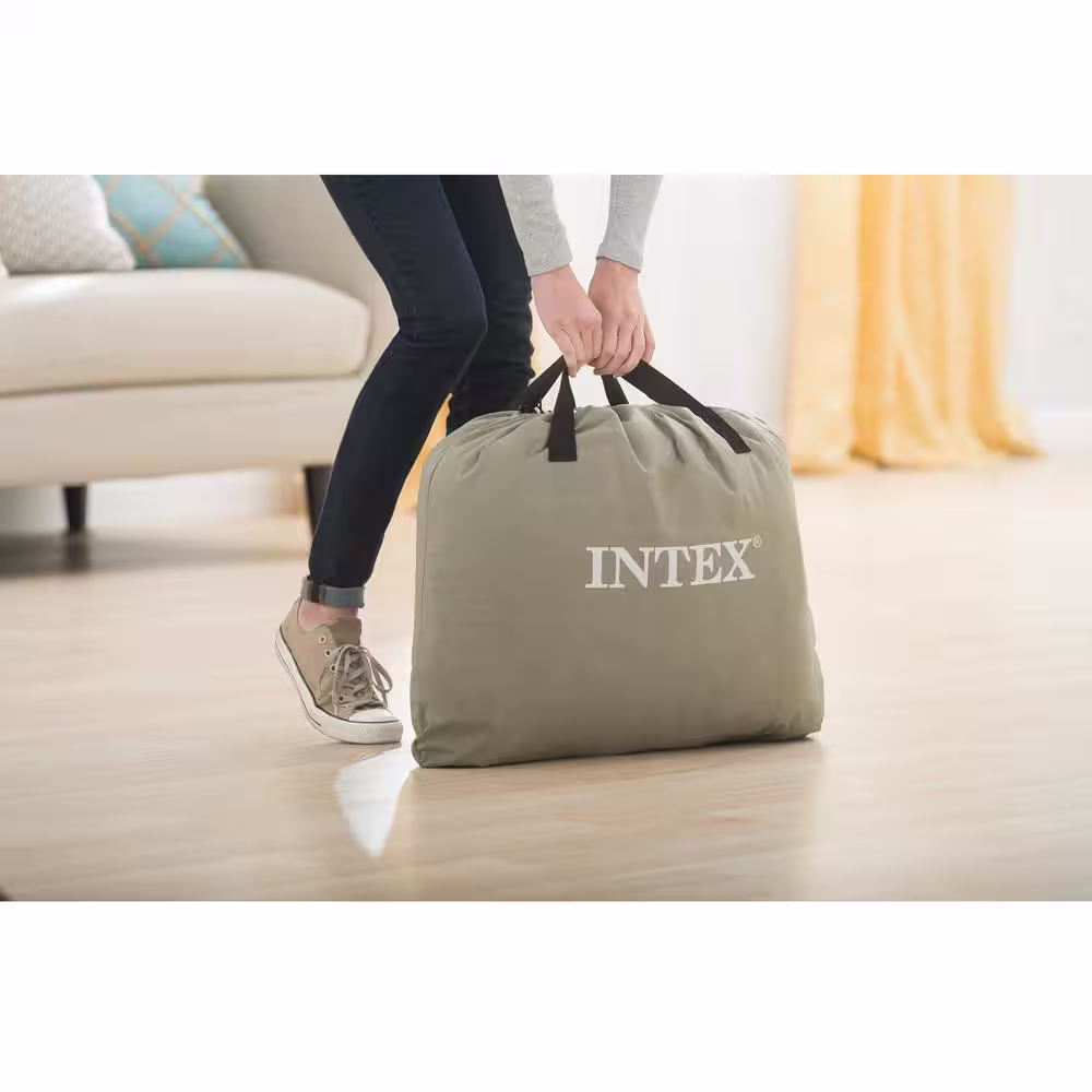 INTEX 18 in. King Inflatable Elevated Premium Comfort Airbed with Built-In Pump