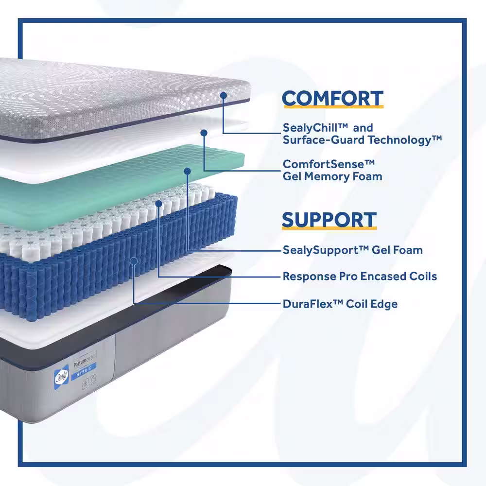 Sealy Lacey King Soft Hybrid 13 in. Mattress