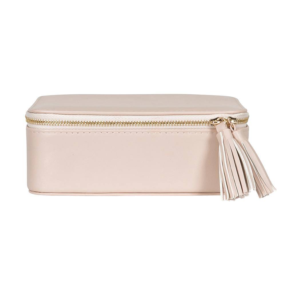 Mele & Co Shiloh Tan Faux Leather Travel Jewelry Case