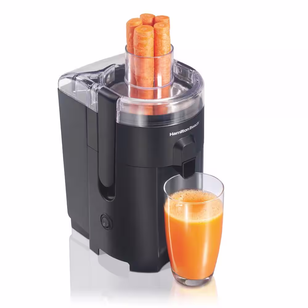 Hamilton Beach 400 W 16 oz. Black Centrifugal Juicer Extractor with 2.4 in. Feed Chute