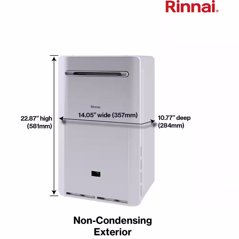 Rinnai High Efficiency Non-Condensing Smart-Circ 7.9 GPM Residential 199,000 BTU Exterior Propane Gas Tankless Water Heater