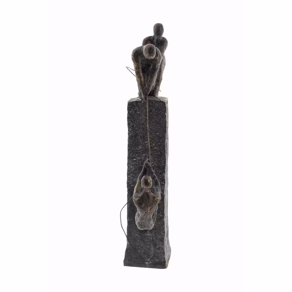 Litton Lane Gray Polystone Climbing People Sculpture