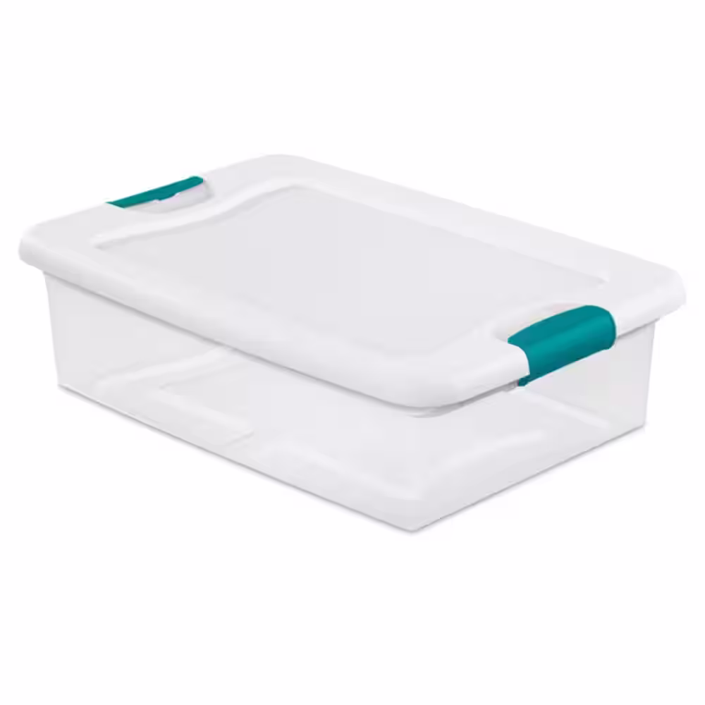 Sterilite 32 qt. Storage Box Stackable Latching Container in Clear (12-Pack)