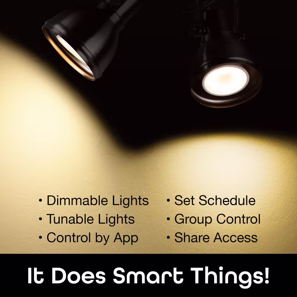 Geeni 35-Watt Equivalent LUX MR16 GU10 Smart LED Light Bulbs, Dimmable Tunable Floodlight Bulb (2-Pack)