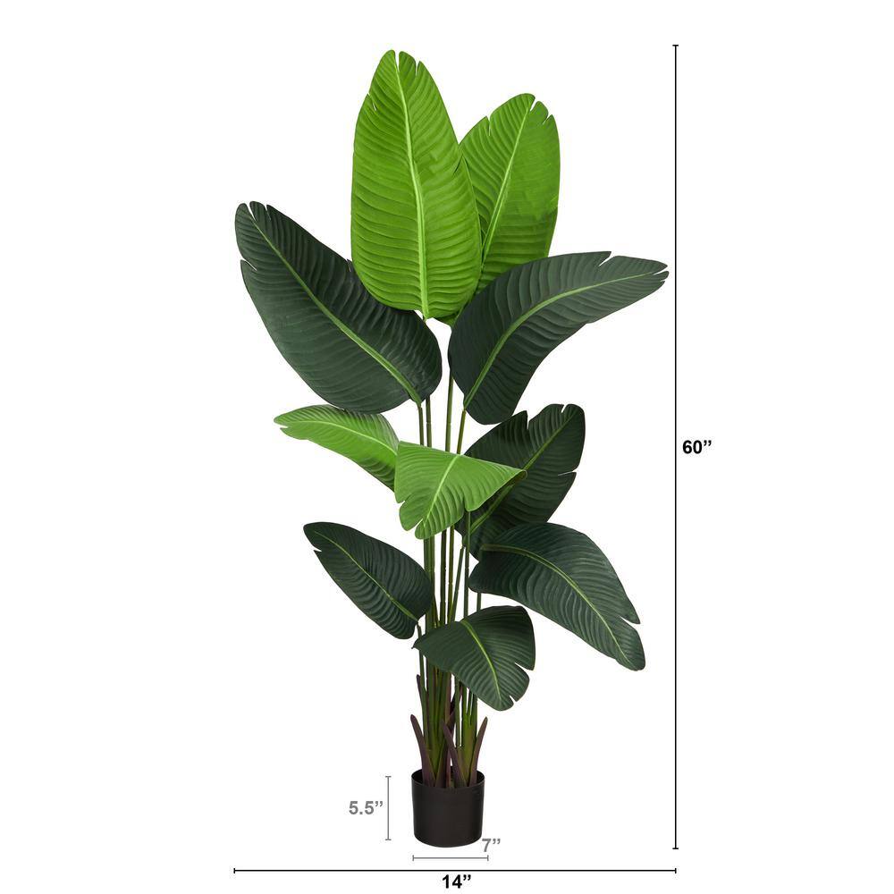 Nearly Natural 5 ft. Travelers Palm Artificial Tree