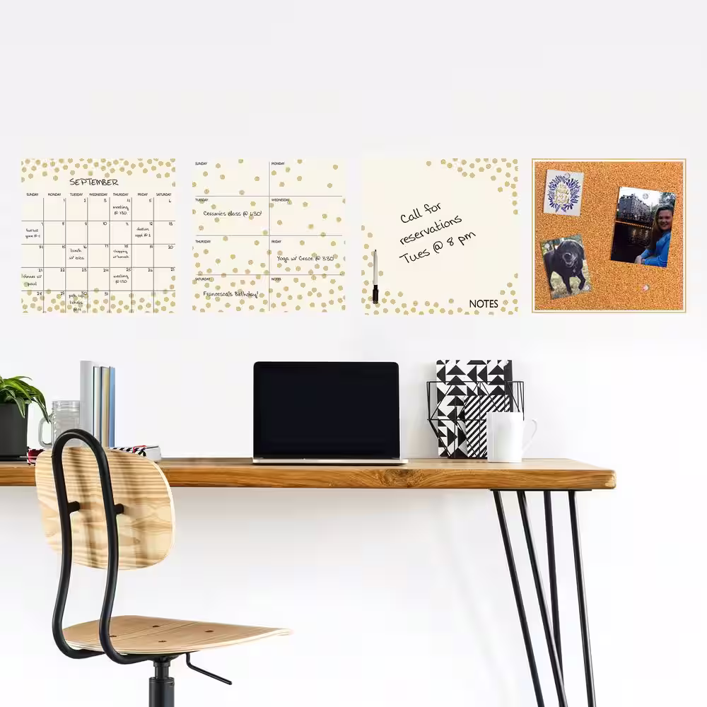 WallPops Gold Confetti Organization Kit Wall Decal