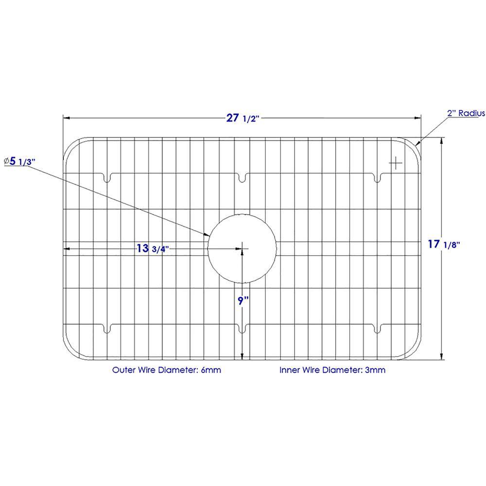 ALFI BRAND GR510 27.5 in. Grid for Kitchen Sinks AB510 in Brushed Stainless Steel