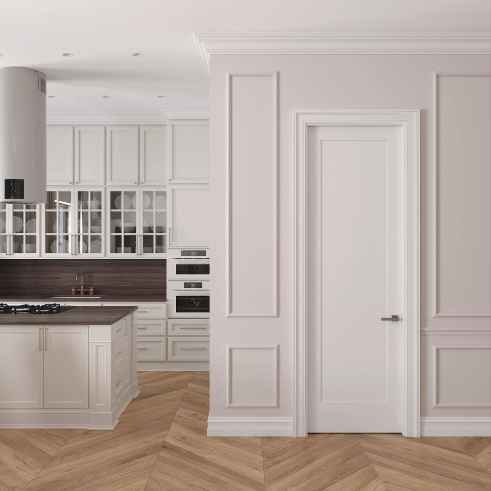 RESO 24 in.  x 96 in. Left-Handed Solid Core Primed White Composite Single Pre-hung Interior Door Oil Rubbed Bronze Hinges