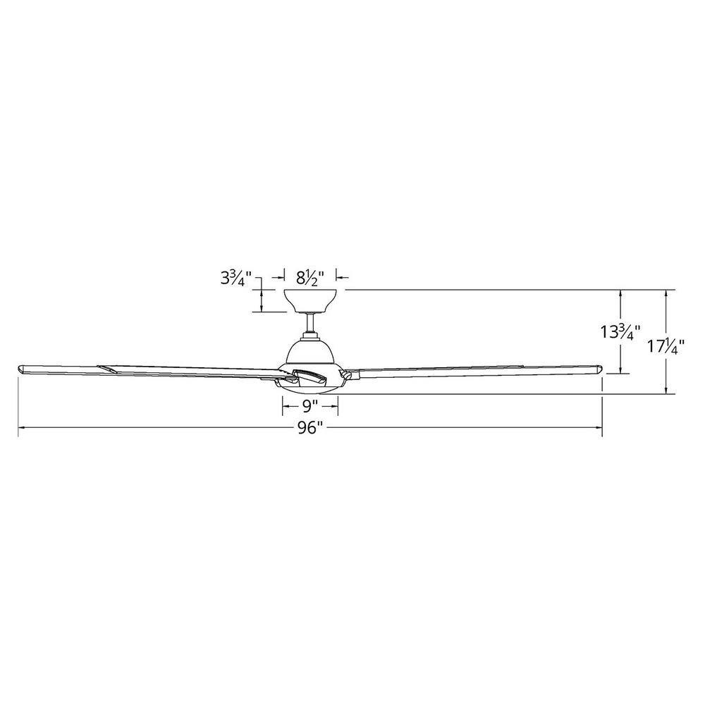 Modern Forms Hydra 96 in. LED Indoor/Outdoor Titanium Silver 8-Blade Smart Ceiling Fan with 3000K Light Kit and Wall Control