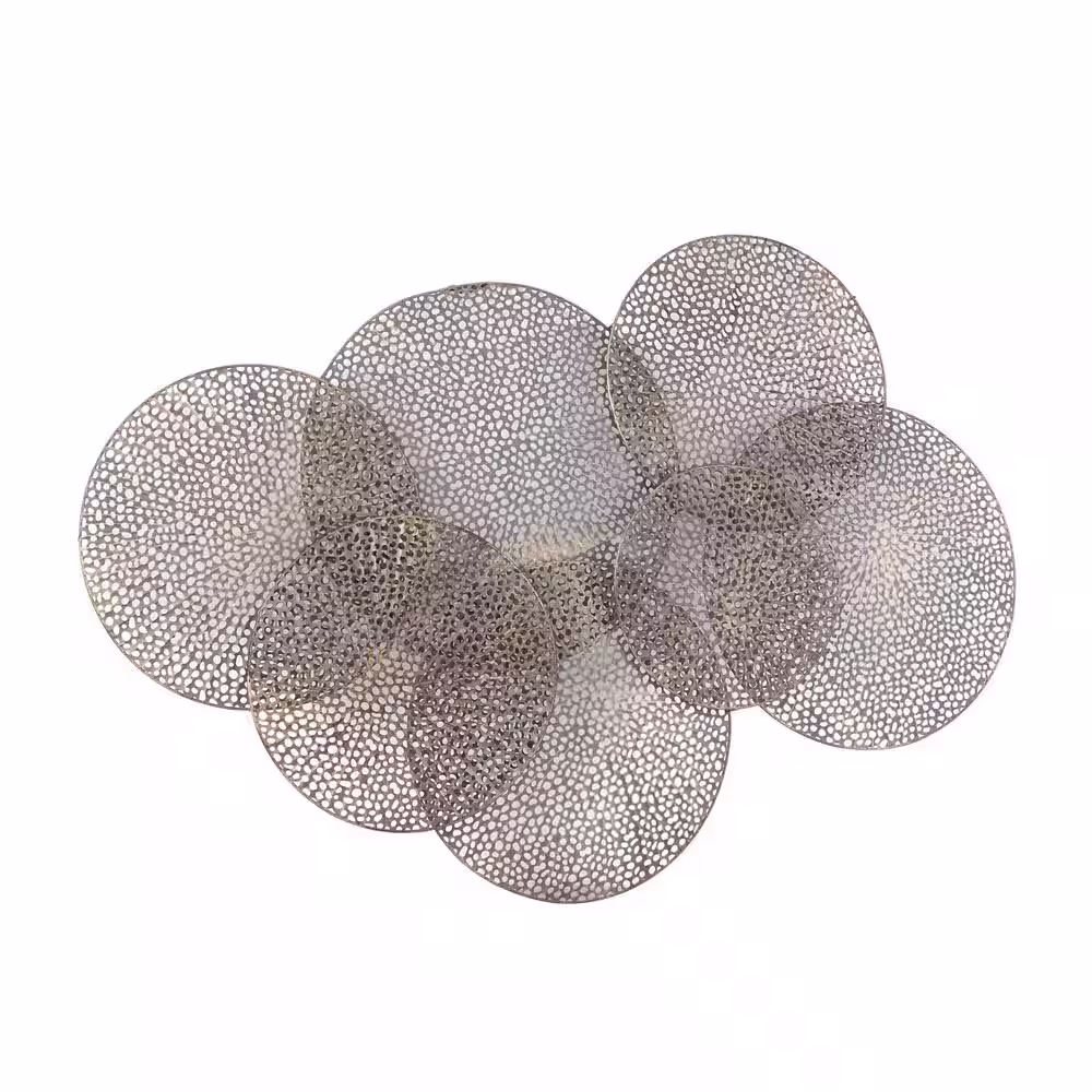 Litton Lane Metal Black Overlapping Perforated Plate Wall Decor