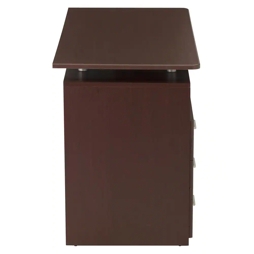 TECHNI MOBILI 48 in. Rectangular Chocolate 3 Drawer Computer Desk with Keyboard Tray