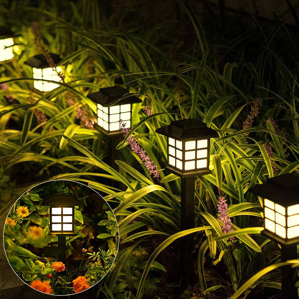 None Solar Black Integrated LED Path Light (12-Pack)