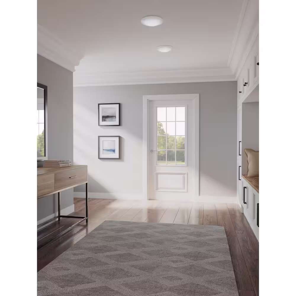 Progress Lighting 7-1/2 in. LED Slim Flush Mount 17-Watt White Integrated LED Surface Mount