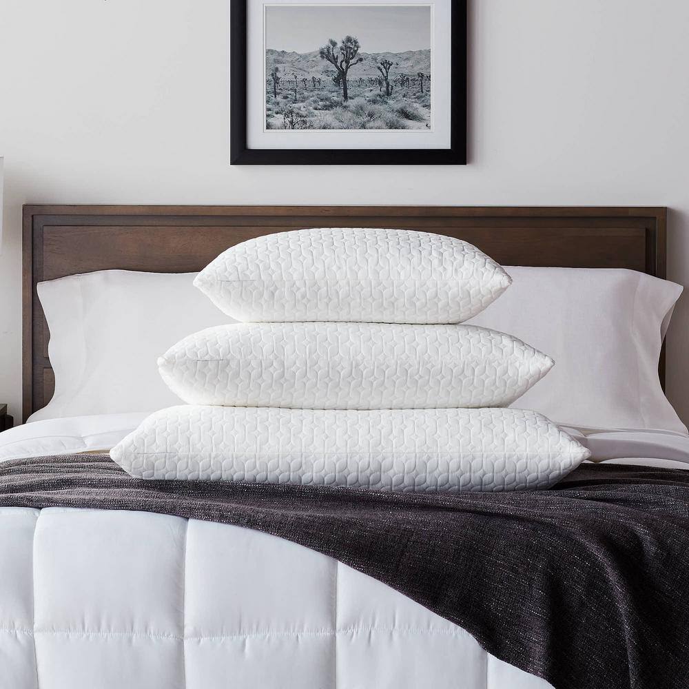Lucid Comfort Collection Fiber and Shredded Foam Pillow with ZippeInner Cover (2-Pack)