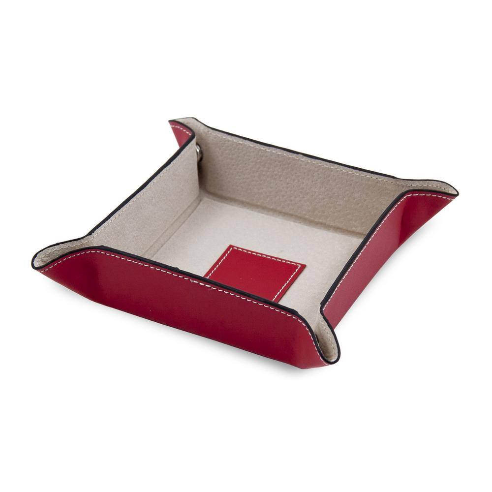 BEY-BERK Red Leather Snap Valet